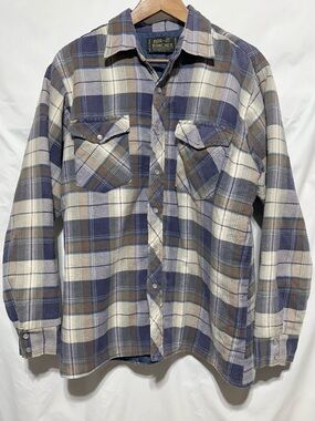 BAR-M RANCHER Plaid Quilted Lined Western Shacket Workwear Grunge